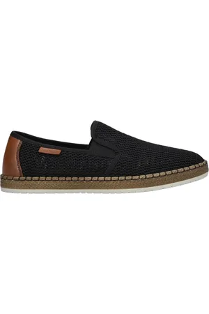 Rieker Homme, Chaussures, Noir, Taille: 44 EU Espadrilles Noires en Textile à Lacets