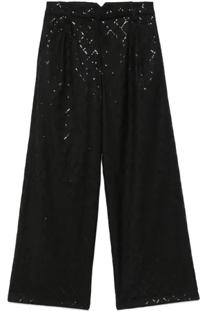 ROTATE Femme, Pantalons, Noir, Taille: 38 FR Pantalon Large
