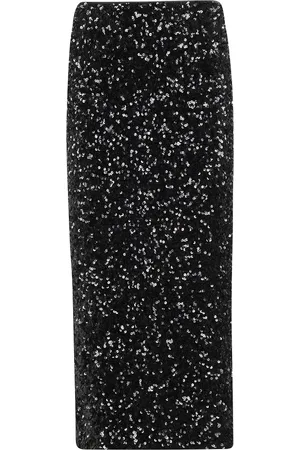 ROTATE Femme, Jupes, Noir, Taille: 36 FR Jupe Crayon à Sequins