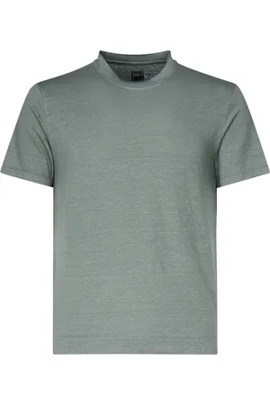 FEDELI Homme, Tops, Vert, Taille: M T-shirt et Polo en Lin Vert