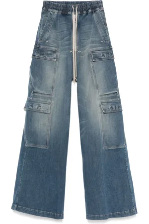 Rick Owens Femme, Jeans, Bleu, Taille: 38 FR Cargo Jeans avec Taille Coulissée