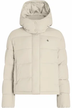 Calvin Klein Femme, Vestes, , Taille: 38 FR Veste à Fermeture Éclair et Capuche Col Roulé