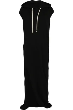 Rick Owens Femme, Robes, Noir, Taille: 38 FR Robe à capuche avec détails fendus