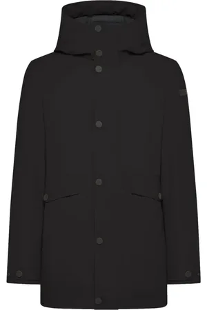 RRD Homme, Manteaux, Noir, Taille: M Parka Noire en Tissu Surflex