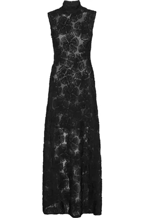 ROTATE Femme, Robes, Noir, Taille: 36 FR Robe Maxi Florale en Maille