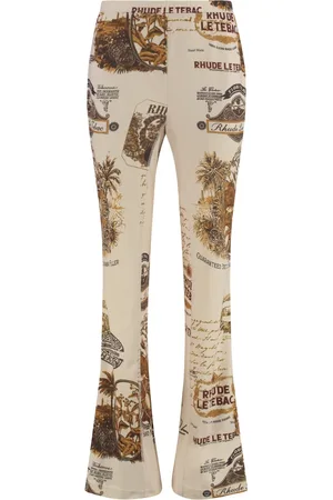 Rhude Femme, Pantalons, , Taille: 42 FR Pantalon Évasé avec Taille Élastiquée