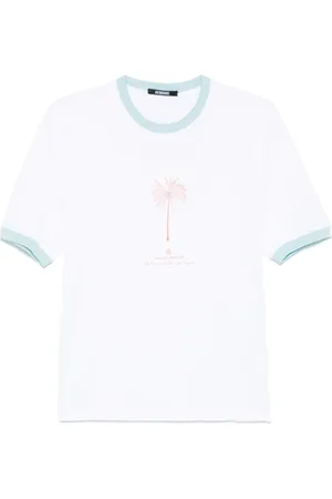 Jacquemus Homme, Tops, Blanc, Taille: S Tee-shirt Blanc à Logo Imprimé Manches Courtes