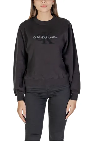 Calvin Klein Femme, Sweatshirts et sweats à capuche, Noir, Taille: 42 FR Sweat Femme Chenille Monologo