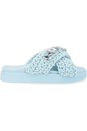 INUIKII Femme, Chaussures, Bleu, Taille: 37 EU Chaussures Bleu Bébé en Pierres Tissées
