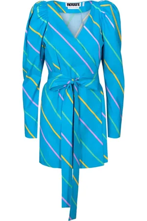 ROTATE Femme, Robes, Bleu, Taille: 42 FR Robe Portefeuille Bridget