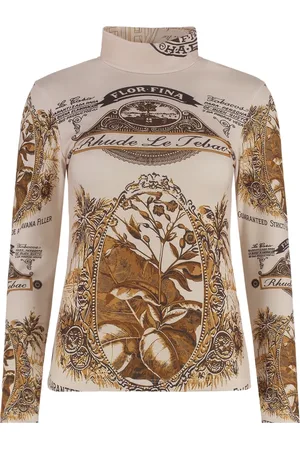 Rhude Femme, Tops, Multicolore, Taille: 40 FR Top à Manches Longues avec Imprimé Contrasté