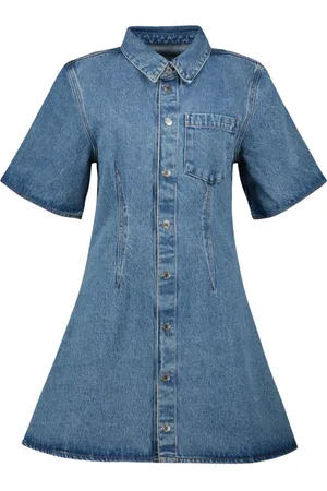 Ami Femme, Robes, Bleu, Taille: 38 FR Robe Chemise en Jean Printemps-Été 2025