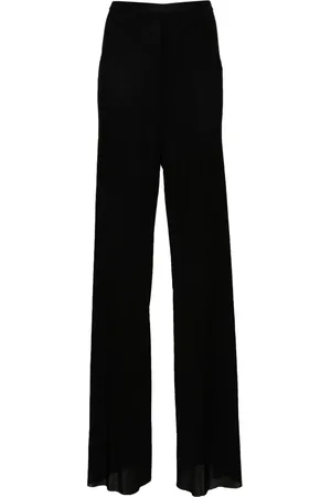 Rick Owens Femme, Pantalons, Noir, Taille: 38 FR Pantalon Large Décontracté avec Détails de Coutures