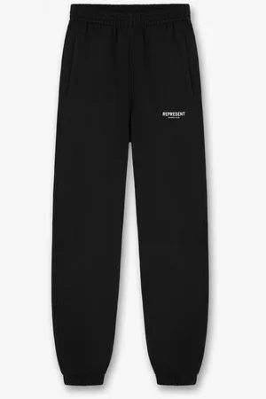 Represent Homme, Pantalons, Noir, Taille: M Pantalon de survêtement noir en coton avec poches zippées