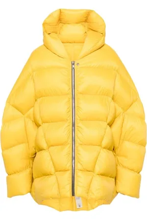 Rick Owens Homme, Vestes, Jaune, Taille: S Doudoune Jaune Rembourrée en Duvet d`Oie