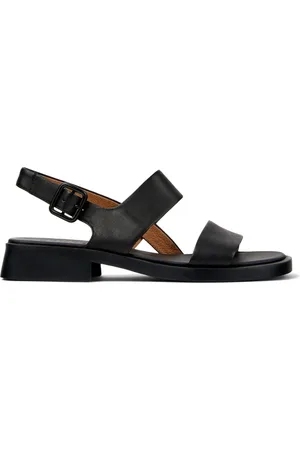Camper Femme, Chaussures, Noir, Taille: 38 EU Sandales plates noires pour femmes