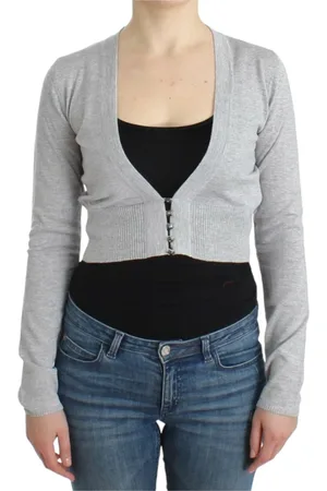 Roberto Cavalli Femme, Pulls, Gris, Taille: 42 FR Cardigan Court