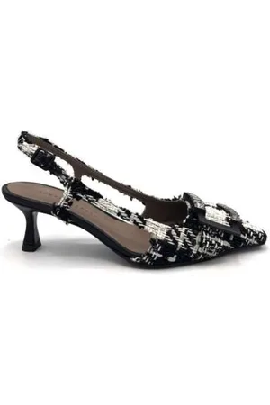 ROBERTO FESTA Femme, Chaussures, Noir, Taille: 36 EU Escarpins Slingback Chic en Tweed avec Boucle en Cristal