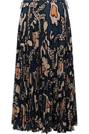 ULLA JOHNSON Femme, Jupes, Multicolore, Taille: 36 FR Jupe Midi Faun Plissée avec Imprimés