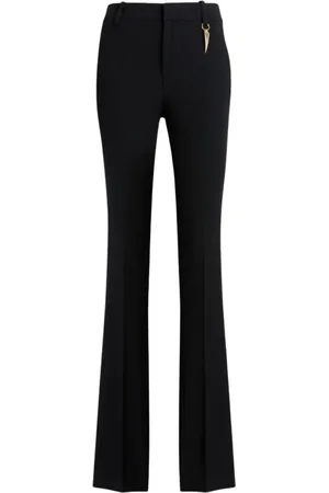 Roberto Cavalli Femme, Pantalons, Noir, Taille: 36 FR Pantalon Évasé Tailleur Dent de Tigre