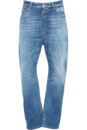 Dsquared2 Homme, Jeans, Bleu, Taille: M Jean Bleu Délavé Coupe Large