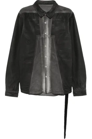 Rick Owens Homme, Chemises, Gris, Taille: L Chemise Éclatée Stone