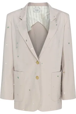 ALYSI Femme, Vestes, Rose, Taille: 36 FR Blazer Rose avec Détails Colorés