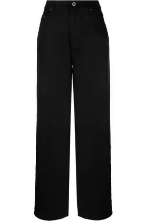 ROTATE Femme, Jeans, Noir, Taille: W28 Pantalon à Jambes Larges