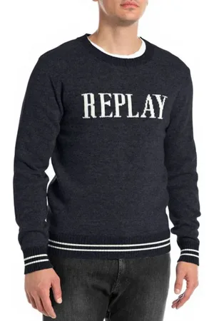 Replay Homme, Pulls, Bleu, Taille: L Pull Logo