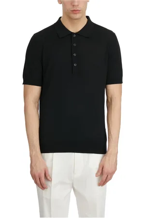 Paolo Pecora Homme, Tops, Noir, Taille: M Polo en soie et coton