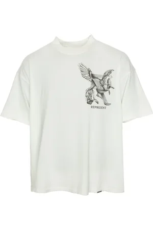 Represent Homme, Tops, Blanc, Taille: M T-Shirt Élégance En Mouvement