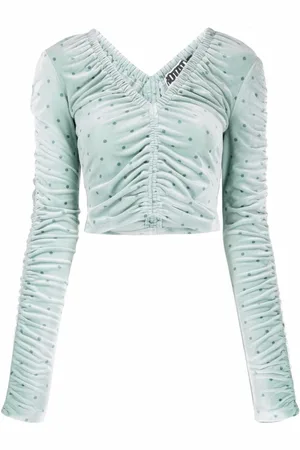 ROTATE Femme, Blouses et Chemises, Vert, Taille: 42 FR Chemisier Vert à Col V