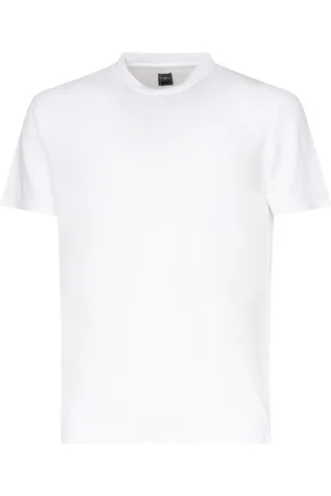 FEDELI Homme, Tops, Blanc, Taille: 3XL T-shirt et Polo en Lin Blanc