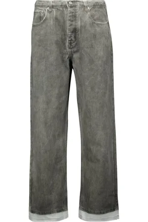 IRO Homme, Jeans, Gris, Taille: W29 Jean Denim Gris avec Ourlet Blanc