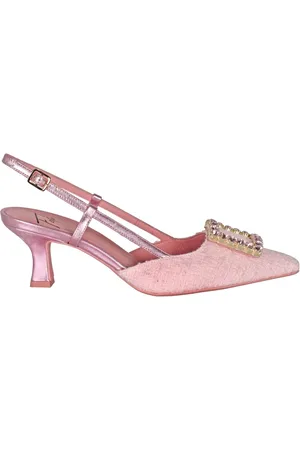 ROBERTO FESTA Femme, Chaussures, Rose, Taille: 36 1/2 EU Escarpins Slingback en Tweed avec Strass