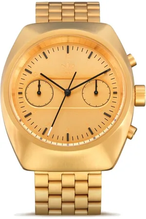 adidas Homme, Accessoires, Jaune, Taille: ONE Size Montre Dorée en Acier Inoxydable