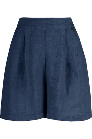 Bomboogie Femme, Shorts, Bleu, Taille: 40 FR Linen Bermuda Shorts
