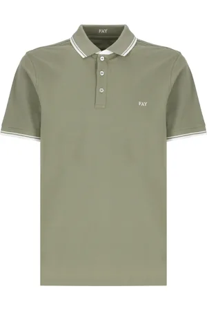 FAY Homme, Tops, Vert, Taille: L Polo Vert avec Broderie Logo