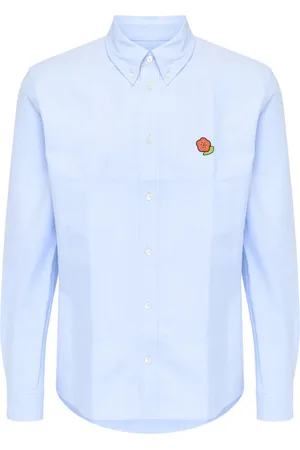 Kenzo Homme, Chemises, Bleu, Taille: L Chemise casual en coton bleu avec style pop
