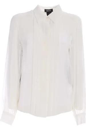 DKNY Femme, Blouses et Chemises, Blanc, Taille: 40 FR Chemise Plastron Blanche avec Dos Noir