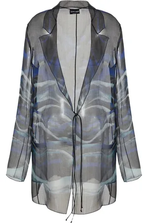 Giorgio Armani Femme, Blouses et Chemises, Multicolore, Taille: 38 FR Chemise en Soie Col en V