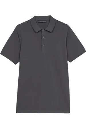 Brooks Brothers Homme, Tops, Gris, Taille: L Polo en coton gris foncé