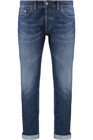 Dondup Homme, Jeans, Bleu, Taille: W35 Jean coupe droite Icon avec boutons en métal