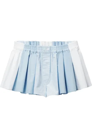 Alexander Wang Femme, Shorts, Bleu, Taille: 36 FR Shorts Bleu avec Taille Élastique et Détails de Boutons