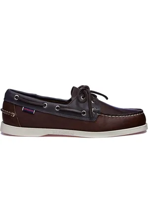 SEBAGO Homme, Chaussures, Brun, Taille: 44 EU Mocassins Nautiques Cognac Bleu Marine