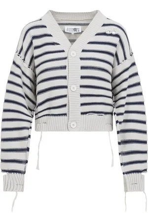Maison Margiela Femme, Pulls, Multicolore, Taille: 36 FR Gilet Marine Craie
