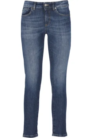 Dondup Femme, Jeans, Bleu, Taille: W27 Pantalon en Coton Bleu avec Patch Logo