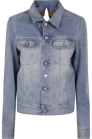 Maison Margiela Femme, Vestes, Bleu, Taille: 36 FR Veste Zippée Sportive pour un Style de Vie Actif