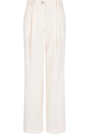 Armani Exchange Femme, Pantalons, , Taille: 40 FR Pantalon à Jambe Droite avec Logo et Ceinture