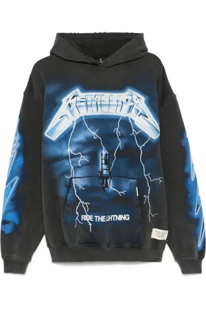 Represent Homme, Sweatshirts et sweats à capuche, Multicolore, Taille: S Sweat à Capuche Oversize avec Imprimé Metallica